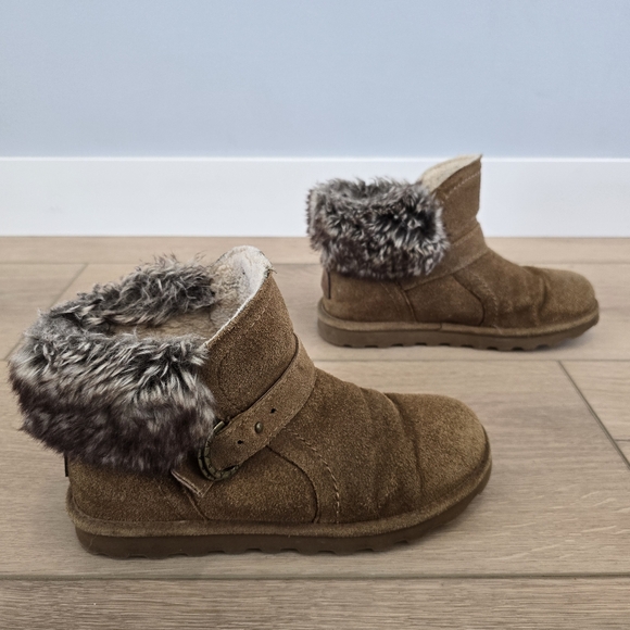 Bearpaw KoKo Suede Faux Fur Wool Sheepskin Hickory Boots Women's Size 8 Booties - Picture 3 of 10
